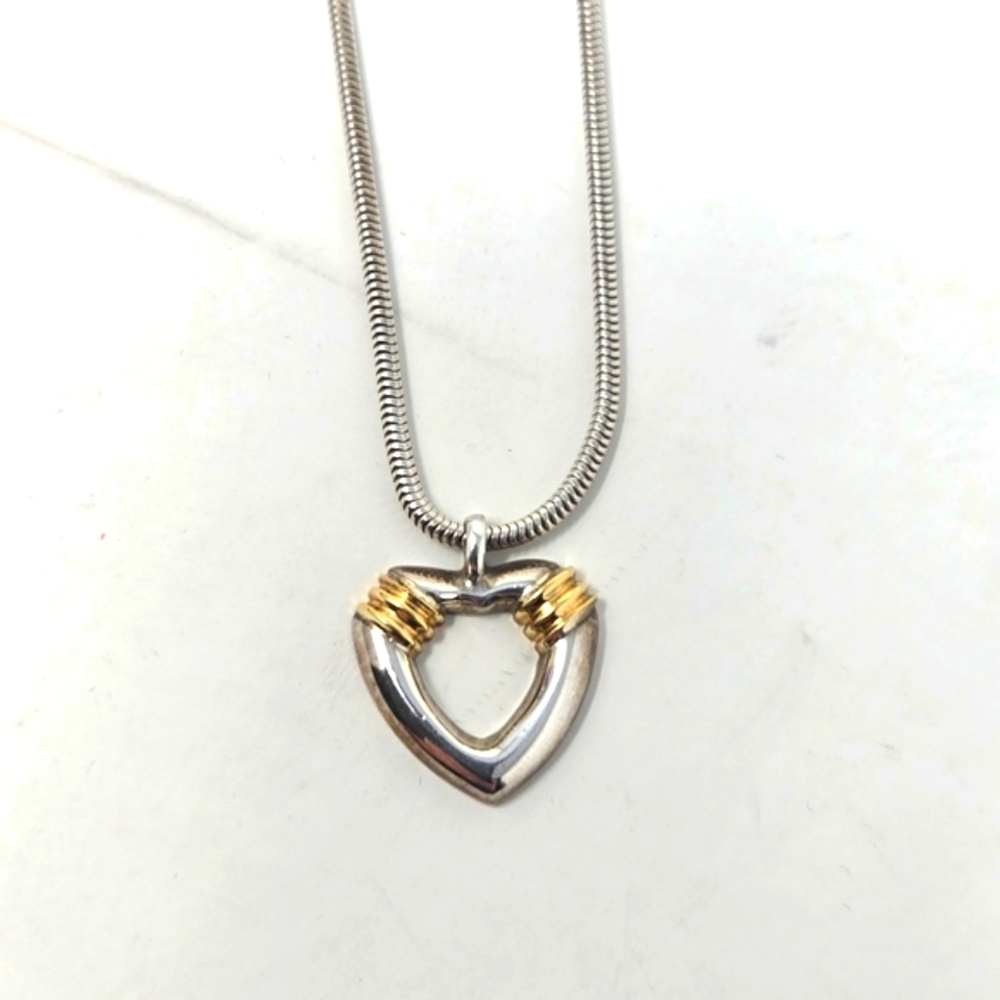 TIFFANY & CO Elegant Gold and Silver Heart Necklace 925